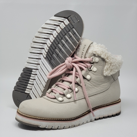 Cole Haan GrandExplore W24322 Gray Pumice Stone Leather Boots Womens Size 5.5 B - Picture 1 of 10